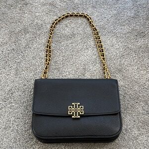 Tory Burch Black Leather Chain Shoulder Bag